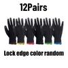 6/12Pairs Coating Nylon PU Work Gloves Camping Factory Machinery Gardening Woodworking Outdoor Work Car Repair Supplies