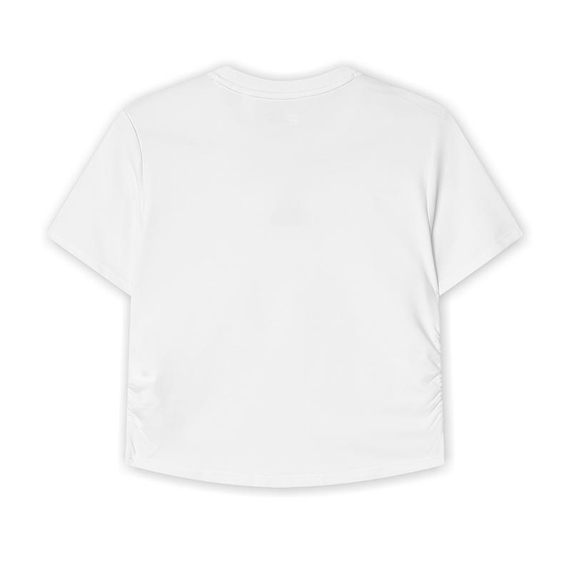 Fila Оригинальный логотип Пуловер с круглым вырезом Футболка с коротким рукавом Женские футболки Облако-гриб-белый F11W429117FWT