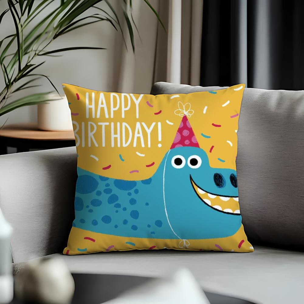 Trending DDinosauried Cushion Cover Antidustmite Pillowcase Invisible Zipper Silky Short Plush Sofa Cushion Cover