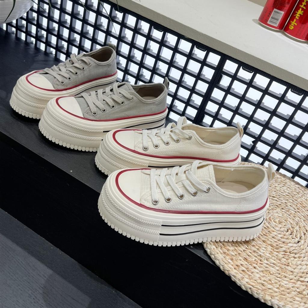 Fashion Casual Board Shoes, Small Height-increasing Platform Canvas Shoes 2025 New Summer Thin Breathable Mesh Shoes