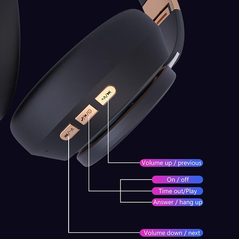 Складные музыкальные наушники, сабвуфер, стереозвук, беспроводные Bluetooth-наушники, поддержка карт памяти, воспроизведение MP3, интерфейс 3,5 мм, ПК