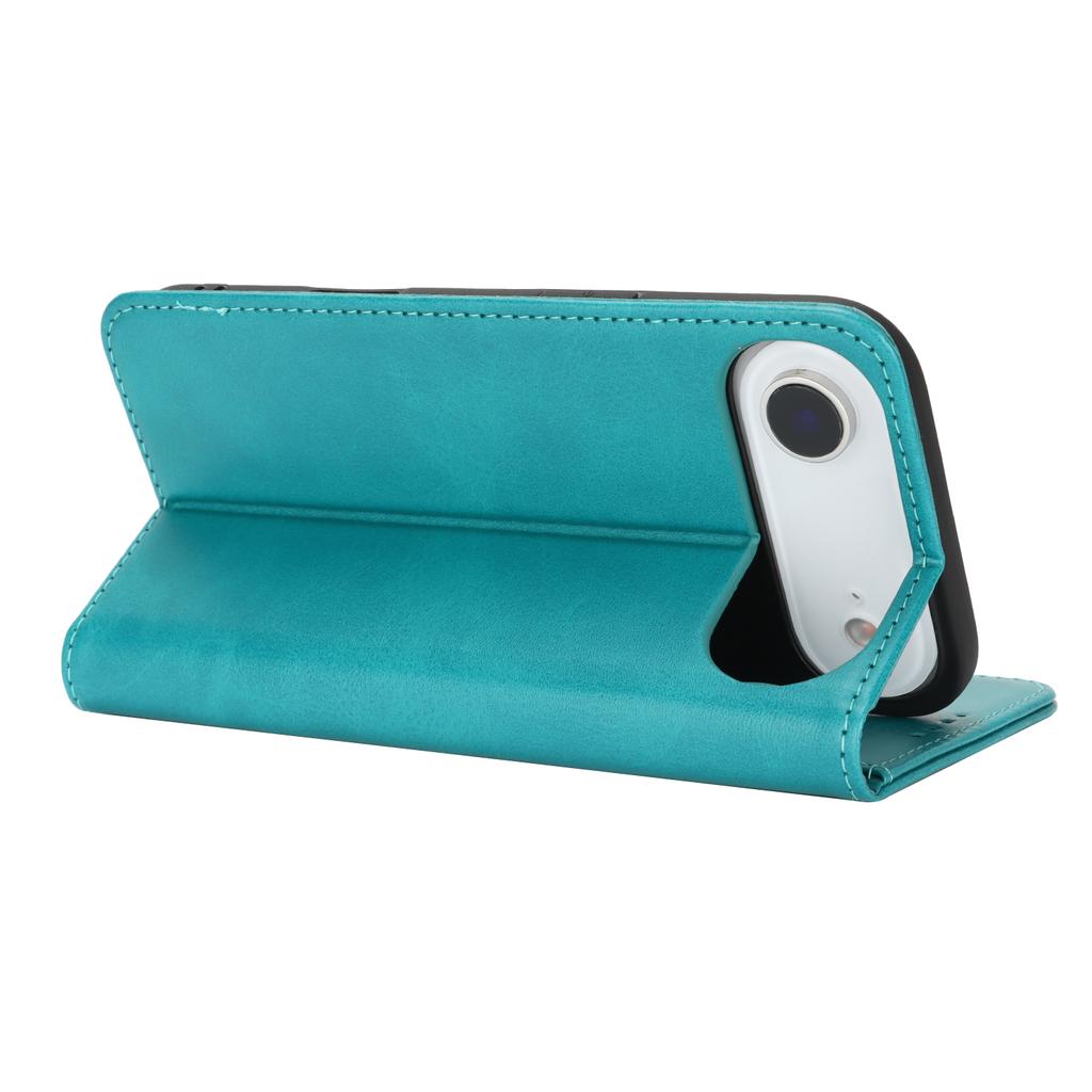 For iPhone 17 Air Case PU Leather Calf Textured Magnetic Closing Smart Phone Cover