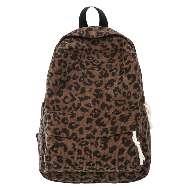 Street trend European and American leopard print school bag 2025 autumn and winter backpack for schoolgirls light casual commuter travel backpack