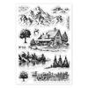 Custom PVC Plastic Clear Stamps for DIY Scrapbooking Photo Album Decorative Cards Making Mountain 160x110x3mm