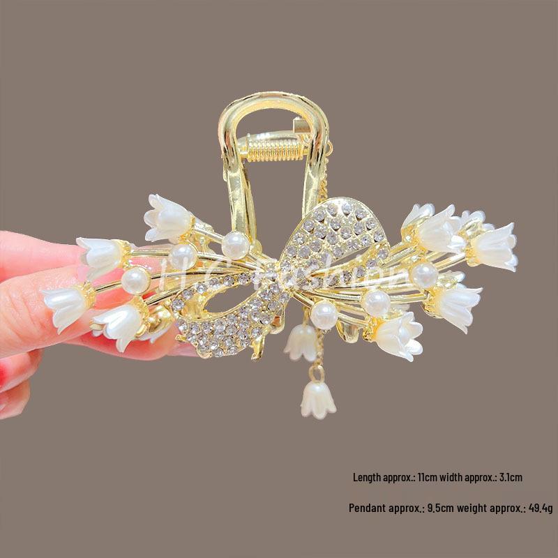 Ландыш Колос Заколка для волос: Женская новая заколка-краб с кисточкой в китайском стиле для элегантных высоких причесок.