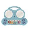 Drum Piano Toy Educational Multifunctional Baby Piano Toy with Game Story Song for Children Birthday Gift Blue