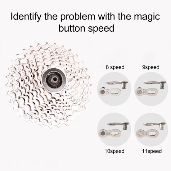 Chain Link Connector Metal Tensile Break-Proof Bike Chain Buckle Easy Disassembly Bike Chain Buckle for 8/9/10/11/12-Speed Chains