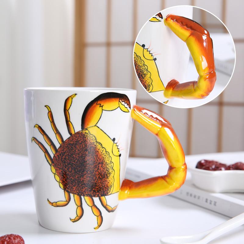 3D Кружка с ручкой в виде животного, Керамическая кофейная кружка с ручкой в виде зебры, Кружка в подарок с животным