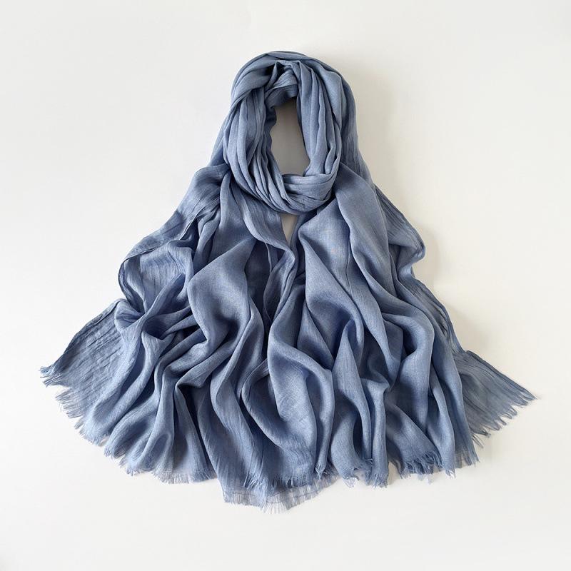 Solid Color Shawl Thin Scarf Big Northwest Ningxia Dunhuang Travel Wear Gauze Cotton And Linen Sand Towel Desert Sunscreen Silk Scarf