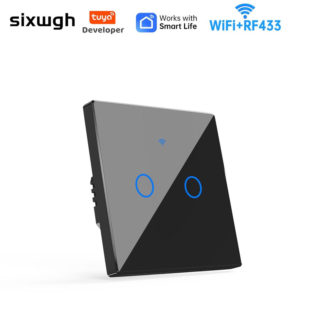Умный стеклянный сенсорный выключатель Graffiti WiFi+RF433 - Панель управления домом, совместимая с голосовым управлением Alexa