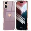 Protective Case - BOOLING - for iPhone 16 Plus - Purple Shockproof - Heart Pattern - 2 Tempered Glasses Included
