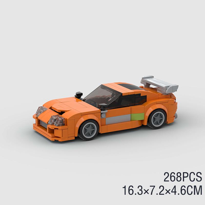 MOC F1 City Speed Sports Champion Racing Car Building Blocks Brick R34 RX-7 Vehicle Supercar Fast & Furious MK4 Supra Kids Toys