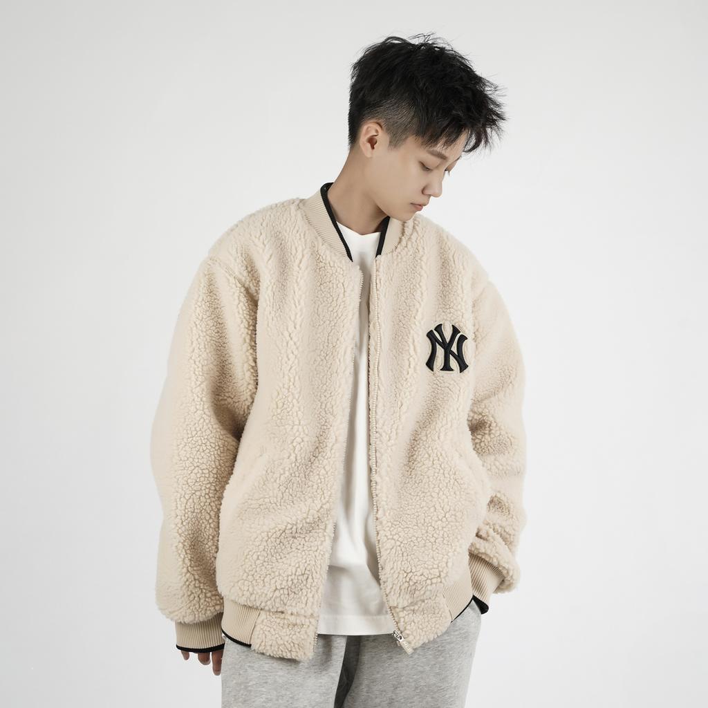 New MLB New York Yankees Velvet Jackets Unisex Beige 31JPF1061-50B