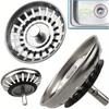Stainless Steel Kitchen Sink Strainer & Stopper - Polished Finish, Hair Catcher For Bathroom And Floor Drains