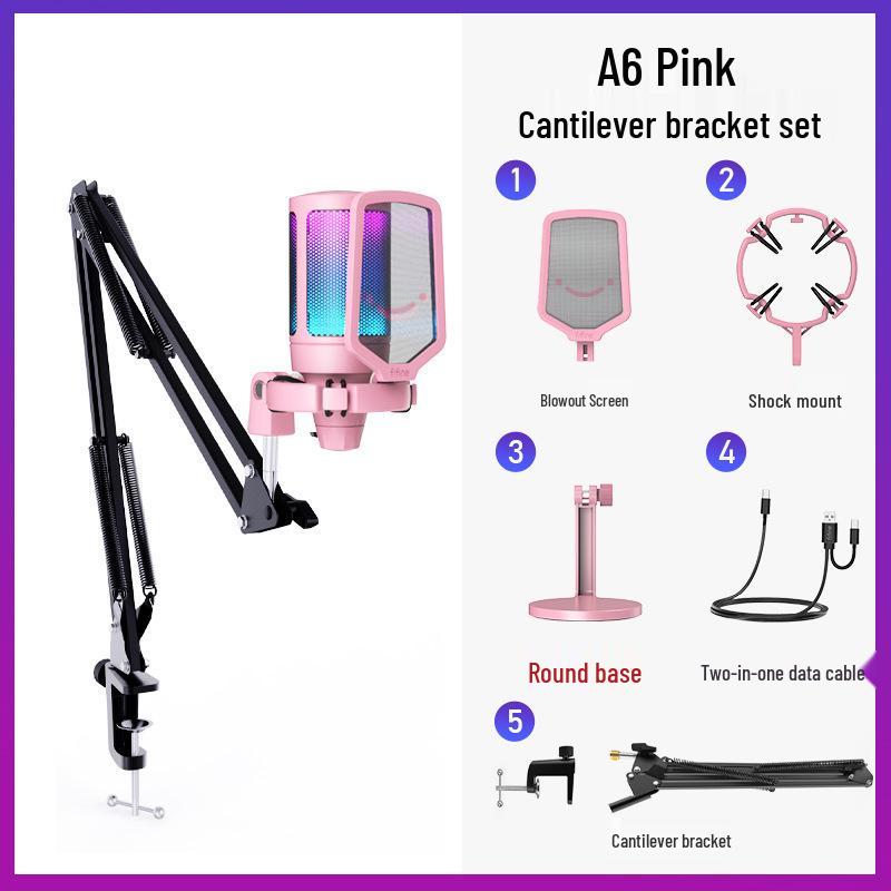 Микрофон Fifine Radiance A6 RGB для записи на настольный компьютер и телефон