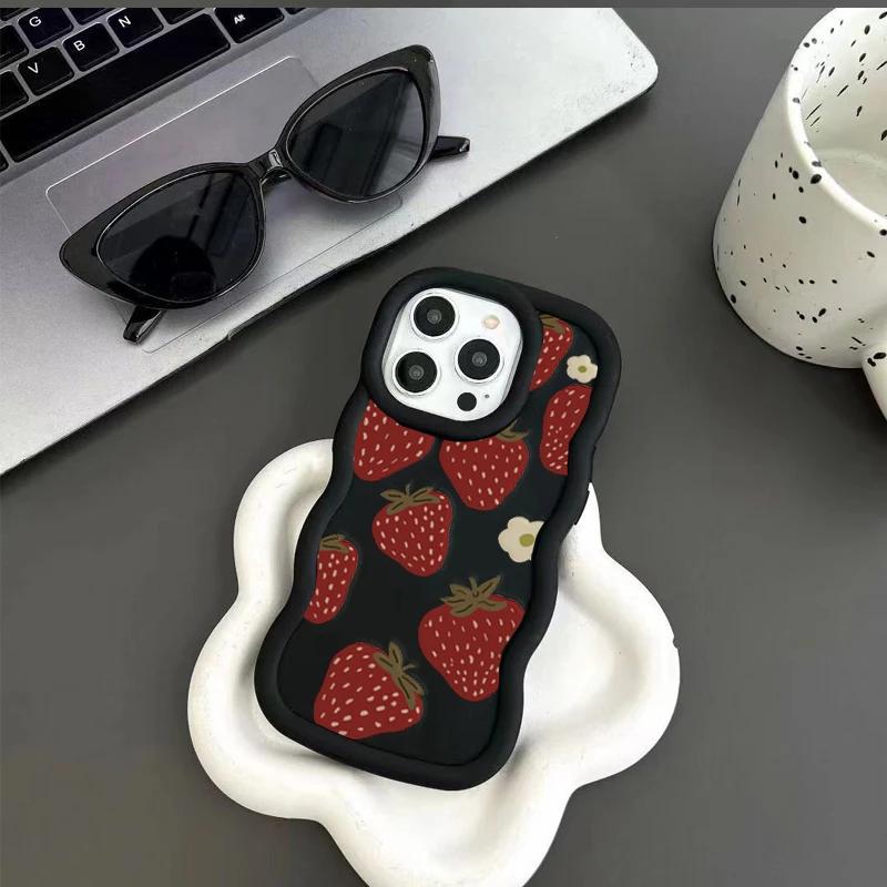 Роскошный чехол с рисунком Цветы и Клубника для infinix hot 60 PRO 50 40i 30i Play Note 40 30 SMART 9 8 Мягкий волнообразный боковой бампер Силиконовый чехол