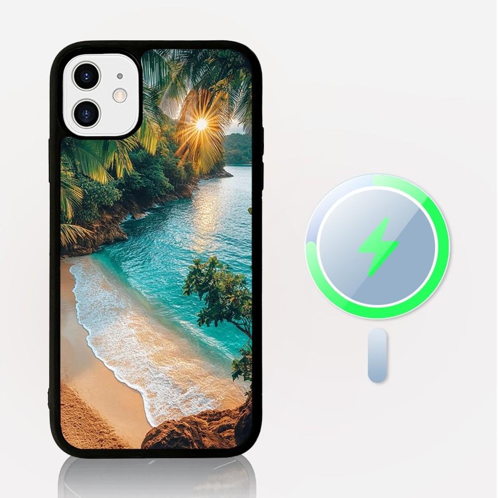 Морские Тропические Пальмы Пляж Телефон Магнитный Чехол Для IPhone 16 14 13 12 11 15 Pro Max Plus Для Magsafe Беспроводная Зарядка Чехол