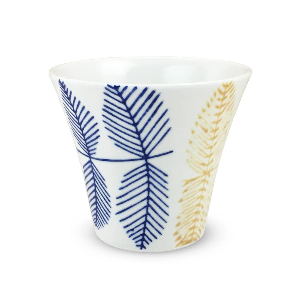 Kunzangama Teacup Made In Leaf J-kitchens (Hasami Ware, Japan, 130cc, Pattern, Blue)