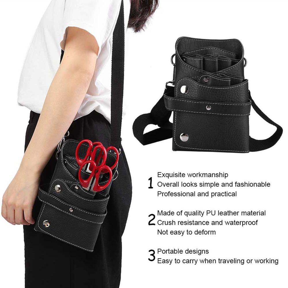 Adjustable Strap Hairdressing Tool Storage Bag Multi-Compartment Scissors Holder Case For Barbers