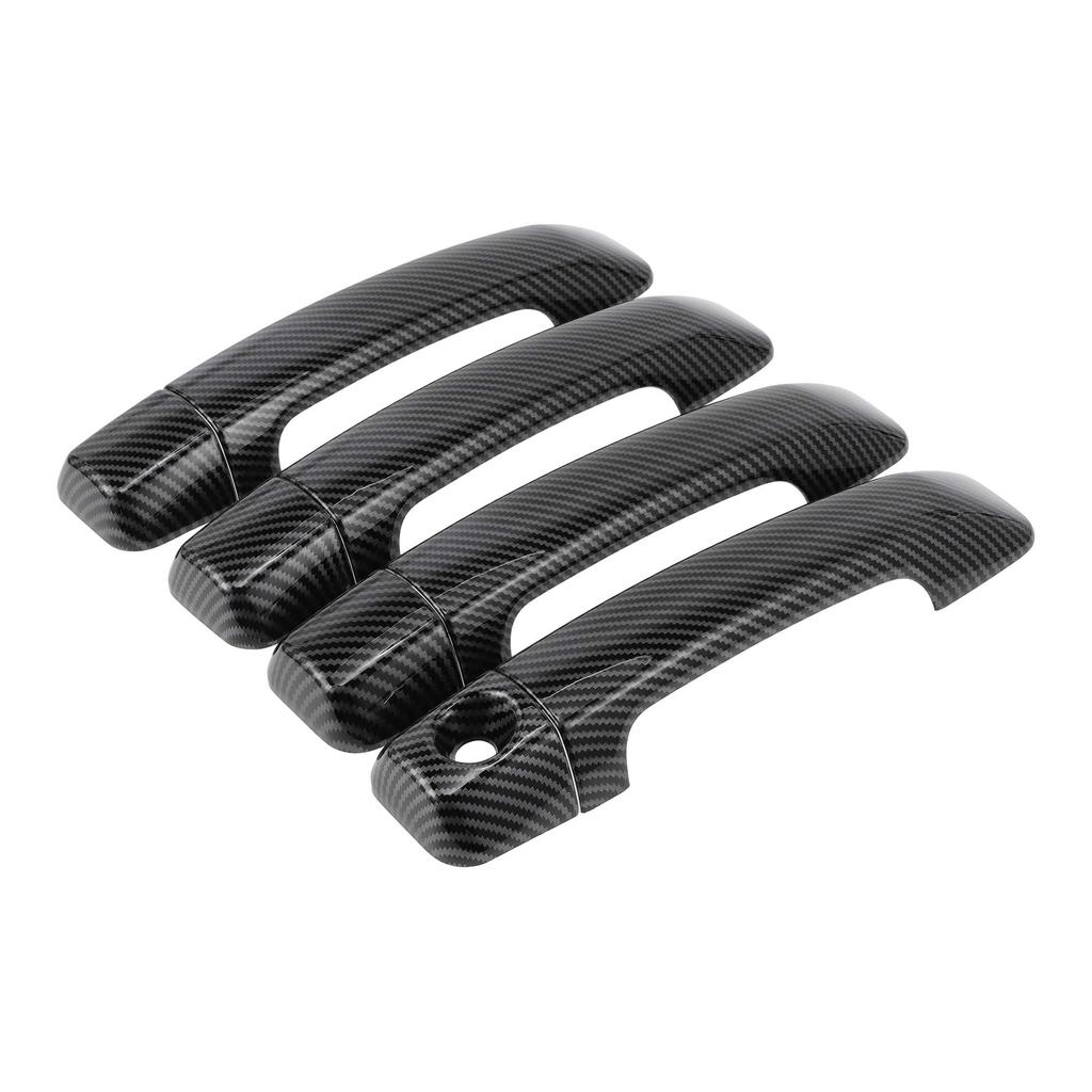 REPAIROCK Exterior Door Handle Covers for Toyota Tundra Car Door Handle Protectors with ABS Carbon Fiber Black 4-Piece 2007-2020, Pattern,
