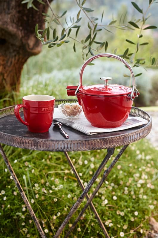 Керамическая кружка Staub объемом 350 мл, безопасная для использования в микроволновой печи, японская керамическая кружка «Вишня» [Авторизованный продукт] 40508-565