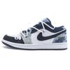 Jordan Air Jordan 1 Abrasion Resistant Low top Vintage Basketball Shoes Men's Black White Blue CZ8455-100(Team322-)