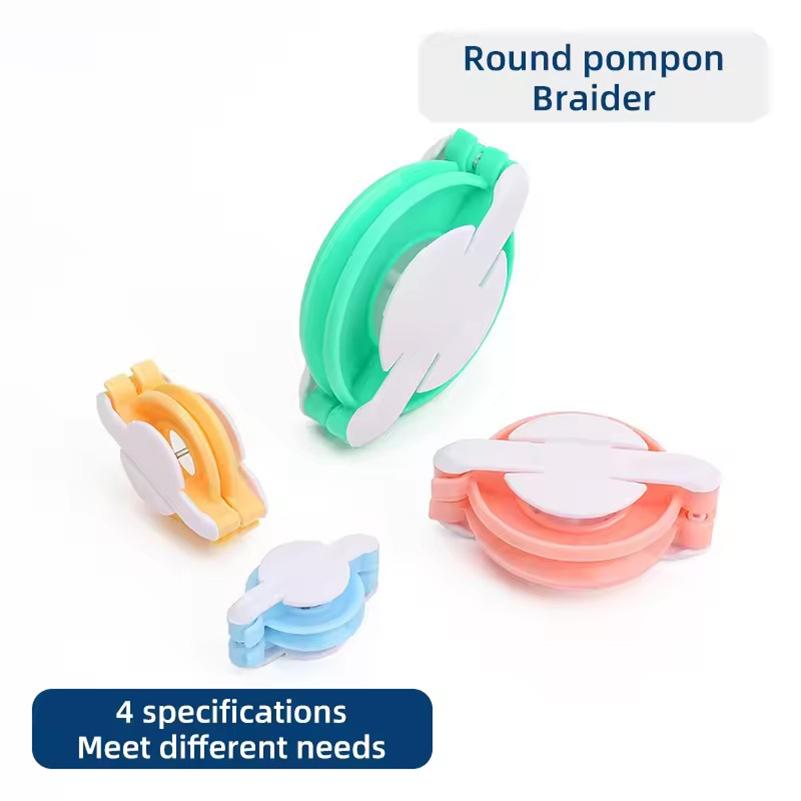 4Pcs Pompom Maker Tool Set DIY Fluff Ball Weaver Yarn Making Kit 4 Sizes for Sewing Crafts