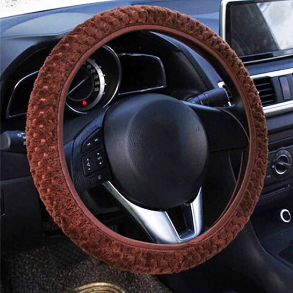 Warm Fur Automotive Interior Woolen Car Soft Wool Winter Steering Wheel Cover Pearl Velvet