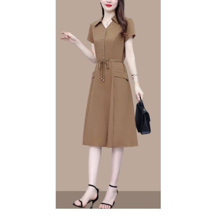 Модное летнее платье для мам, свободного кроя, с завязками на талии, элегантное и стройнящее для женщин среднего возраста