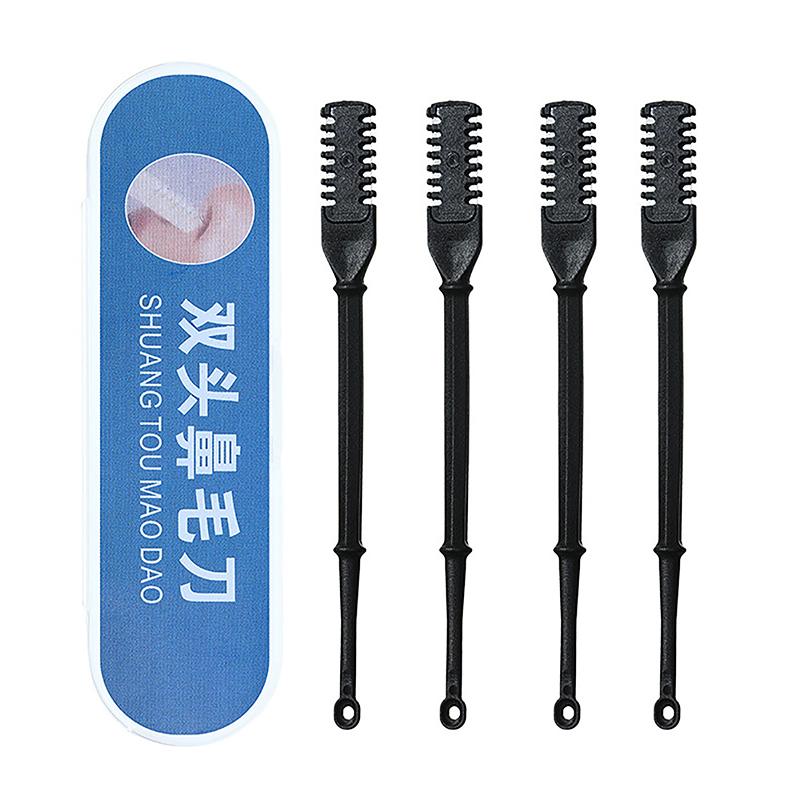 1/2/3/4 шт. моющийся триммер для волос с двойной головкой, триммер для волос в носу, ложка для ушей, вращающийся на 360° нож для волос в носу, триммер из нержавеющей стали