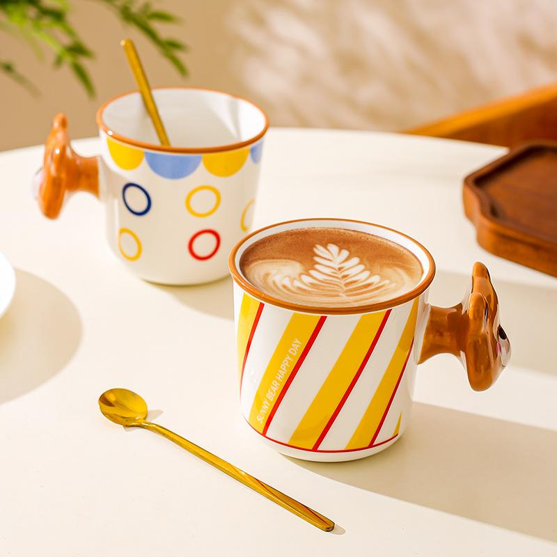 Creative Personality Cute Ceramic Mug Couple Cup Water Cup Coffee Cup Girl Birthday Gift Niche Gift