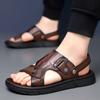 Мужские удобные роскошные сандалии, модные повседневные пляжные тапочки для отдыха на открытом воздухе, дышащие, забродные, из натуральной кожи, мужские сандалии, летняя обувь