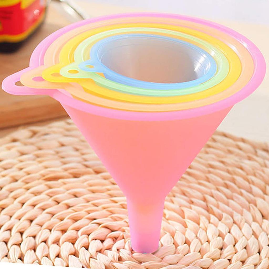 Набор пластиковых воронок конфетных цветов 5 штук пищевой класс кухонный диспенсер красочная воронка для соевого соуса