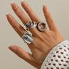 3pcs/set Personality Irregular Open Ring Retro Knuckle Joint Ring Unique Hollow Square Ring  Women