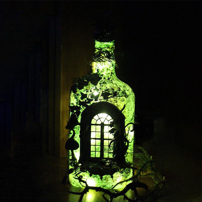 Mysterious Ghost Castle Forest Glowing Creative Wine Bottle Home Gardening Ornaments Resin Crafts