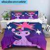 3PCS Twilight Sparkle's unicorn 3pcs Bedding,Including 3PCS Duvet Cover And 2pcs Pillowcases Perfect for Christmas,Ideal for Bedroom, Dormitory