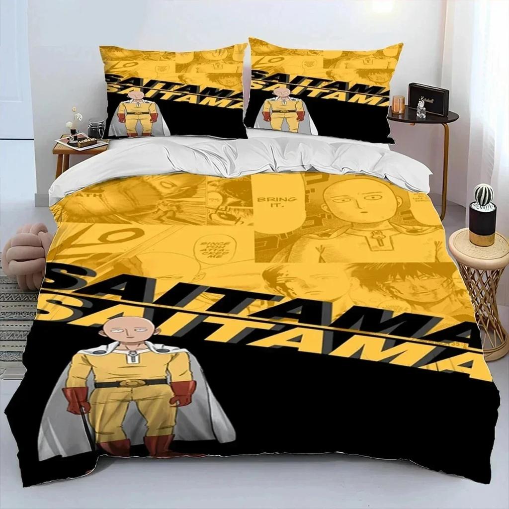 Аниме One-Punch Man Saitama Постельное белье Пододеяльник Постельный комплект Одеяло Чехол Наволочка Размер King Queen Twin Мальчики Девочки Взрослые