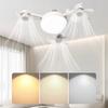 2 In 1 Hanging Fan with LED Lantern E27 Electric Cordless Fan Universal Dimming Drone Fan for Dining Room Bedroom Living Room
