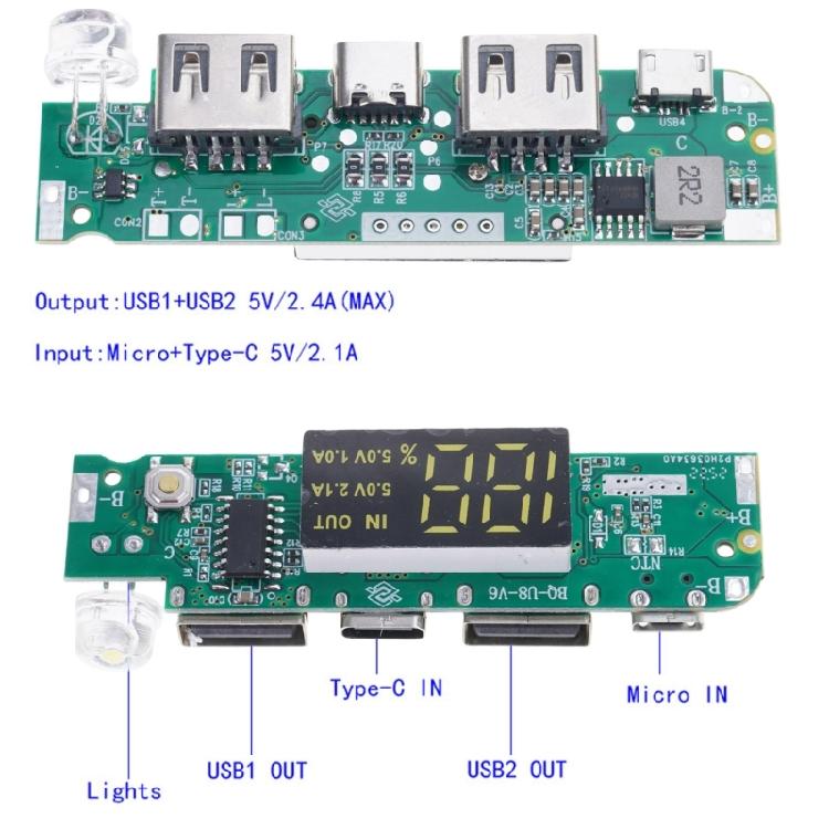 3.7V Двойной USB 5V2A Плата-модуль Power Bank для DIY Power Bank Мобильная зарядка