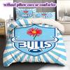 Rugby Club The Bulls Pattern Bedding,Quilt Set Quilt Cover Pillowcase Home Birthday Gift (1*duvet cover+2*pillowcase,without core)