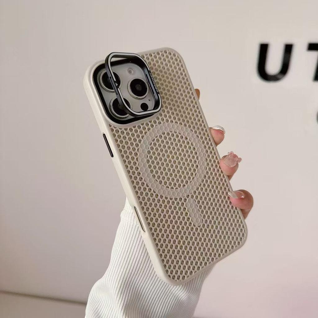 Магнитное крепление Magsafe с сотовой структурой для рассеивания тепла подходит для iPhone16promax, рамка-держатель, чехол для телефона Apple 14, 15.