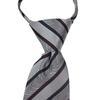[Michiko London] фирменный галстук-молния с полосатым узором, подарок Модный шелковый галстук-молния, не завязанный, легко устанавливается (МКЗП-34-С серый)
