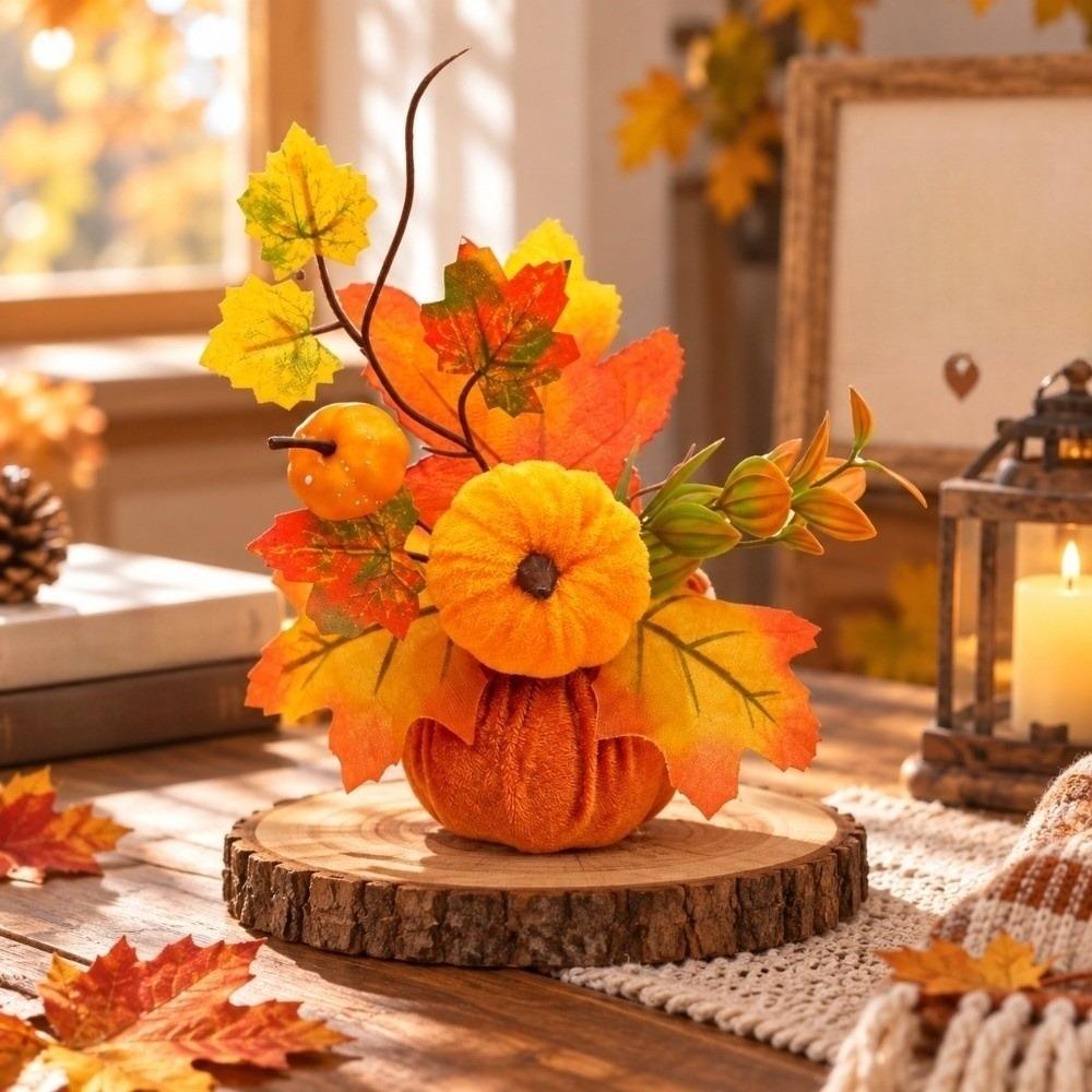 Maple Leaf Halloween Table Ornaments DIY Autumn Harvest Decoration Halloween