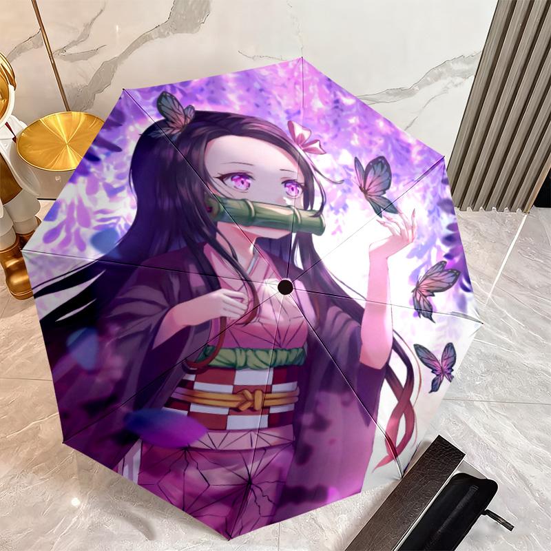 Japanese-style cartoon Demon Slayer Kamado Tanjiro & Kamado Nezuko umbrella including home travel and outdoor activities Multi functional umbrella 34