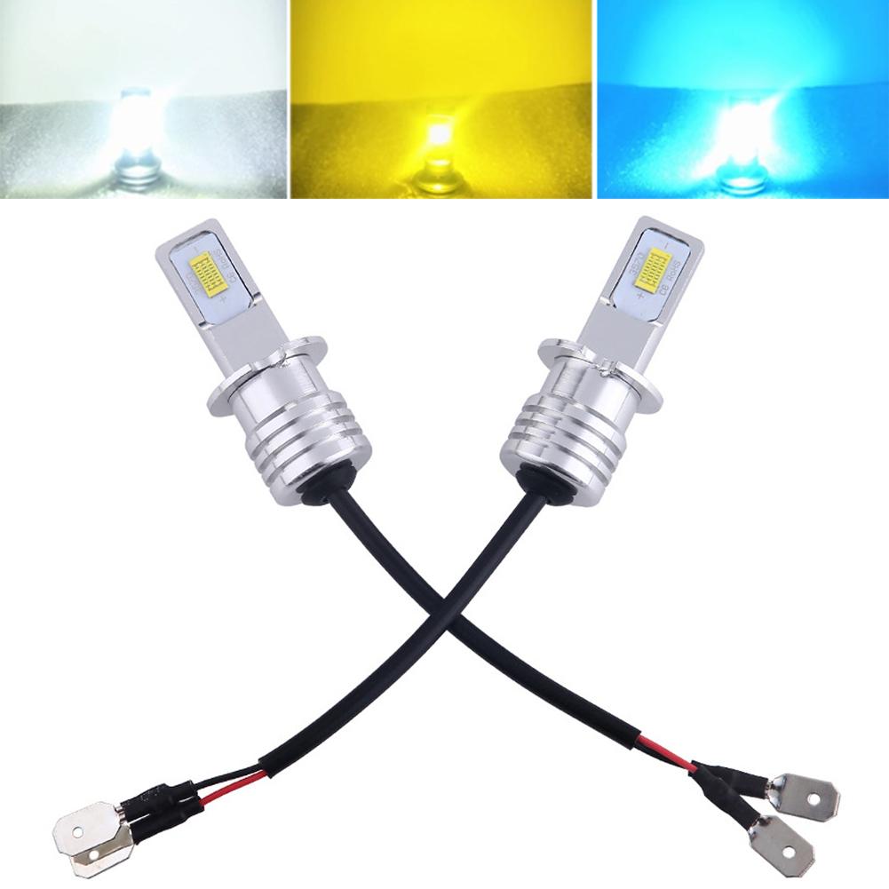 Пара 80 Вт H3 Автомобильная фара 3570 2SMD Светодиодная лампа Головная фара 4000 лм Светодиодные чипы Противотуманная лампа 6000K Белый Синий Желтый DC12V 24V