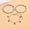 Набор из 3 браслетов на щиколотку с жемчугом в стиле бохо для женщин, ручная работа, с ракушками, летние пляжные украшения, подарки