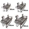 No Drilling Bathroom Shelf Aluminum Toilet Storage Rack Multifunctional Wall Shampoo Holder