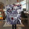 1PC Genshin Impact Print Flannel Blanket, High quality Comfortable for All Seasons, Home Decor, Warmth and Comfort, Perfect for Christmas Gifts