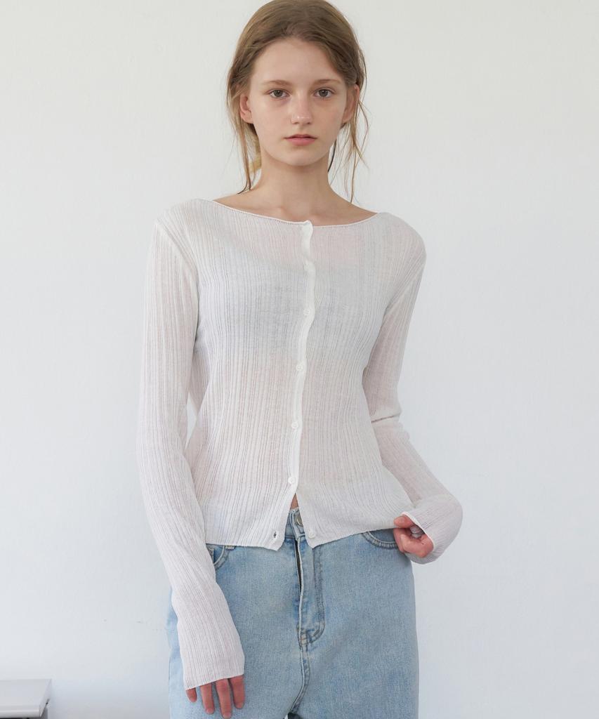 LETTERA Ribbed Slim Cardigan