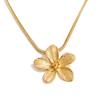 Yhpup Trending Stainless Steel Flower Necklace Pendant Hypoallergenic Metal Hot Style Attractive Jewelry Accessories Waterproof